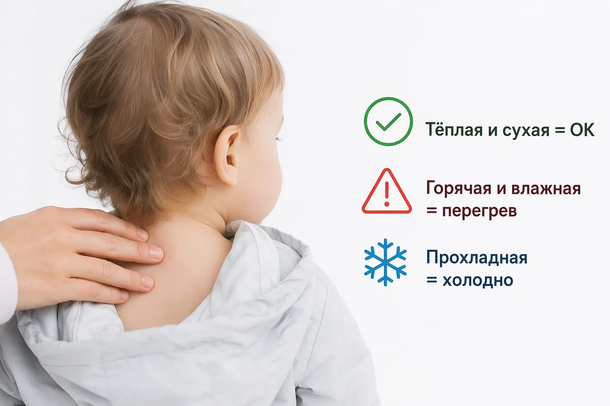 Как проверить комфорт ребёнка на прогулке — метод тёплая шея в действии