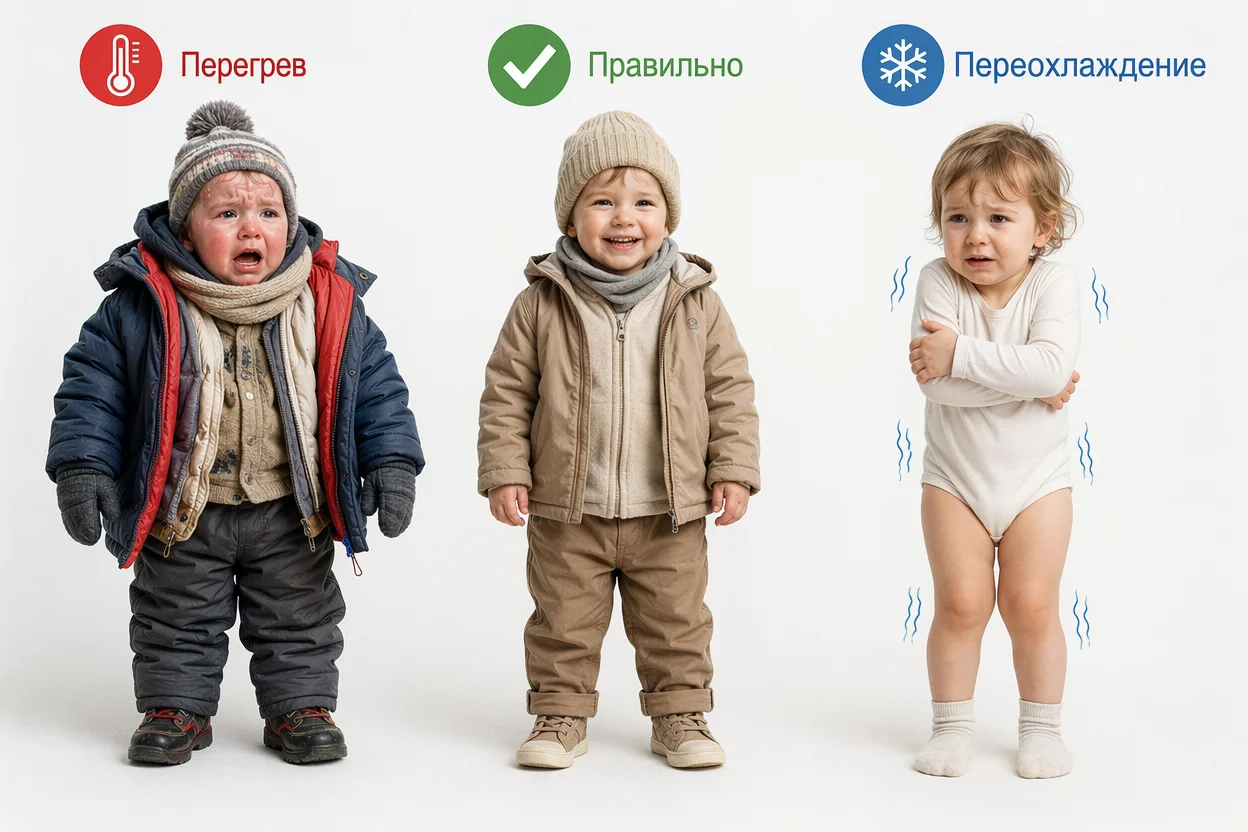 Частые ошибки родителей при одевании ребёнка в 15 градусов — перегрев и переохлаждение